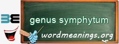 WordMeaning blackboard for genus symphytum